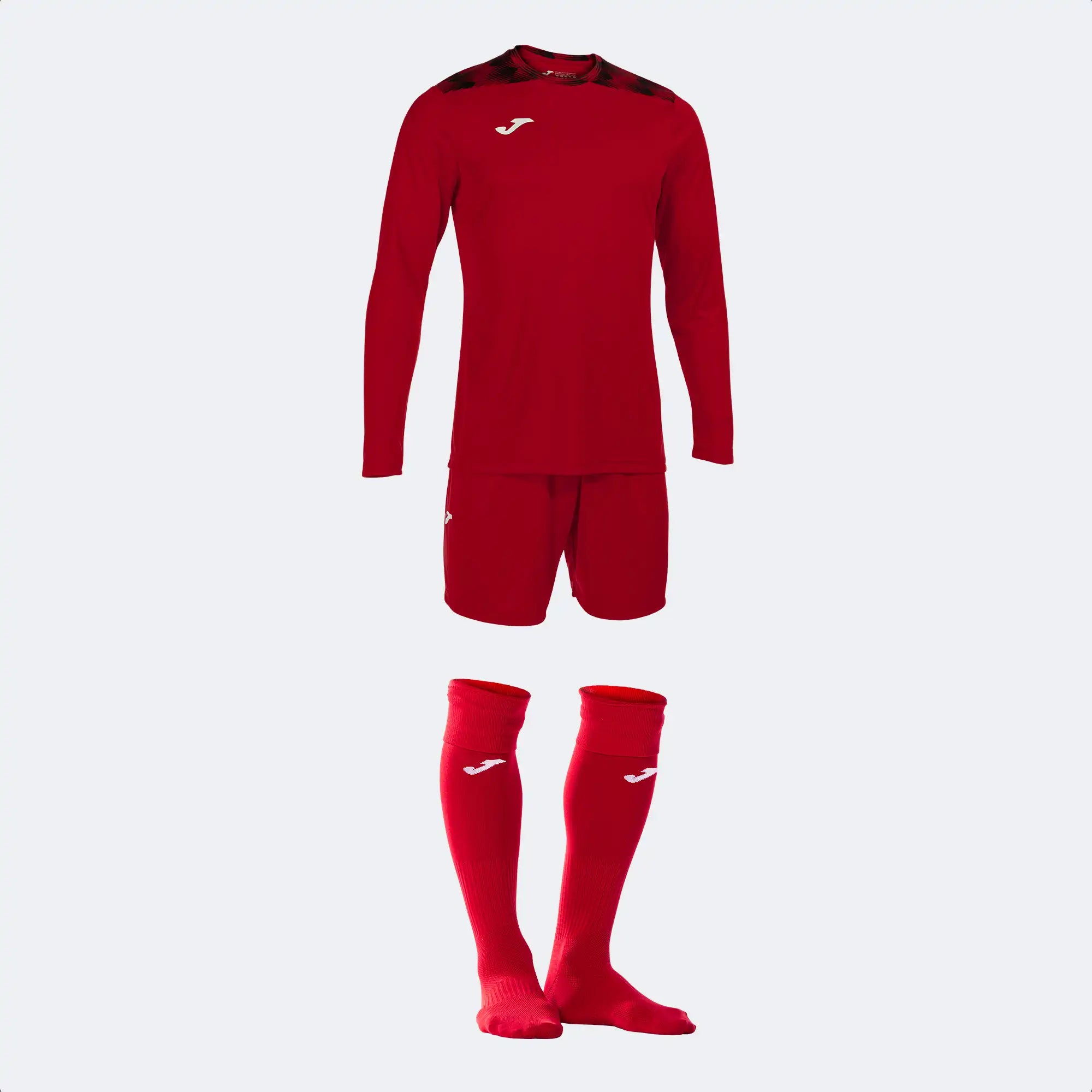 Red Joma Zamora VIII goalkeeper set with jersey and shorts