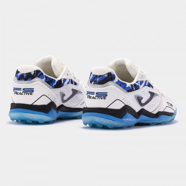 Joma FS Reactive 2432 turf shoes in royal – rear view showing reinforced heel and brand detailing.