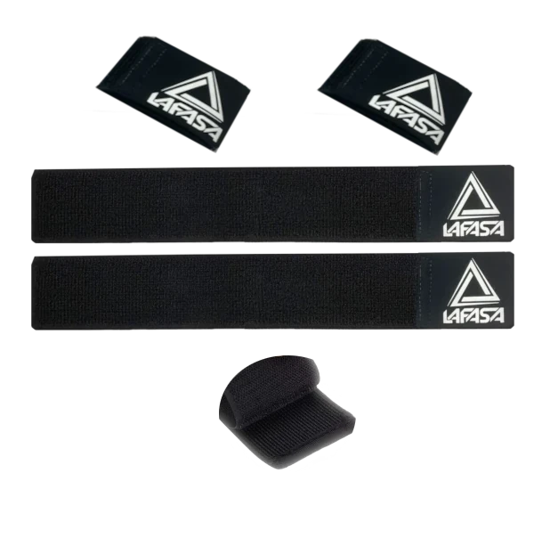 Lafasa Shin Guard Straps, Shinguard Stays, Adjustable, Black & White 2 Packs Bundle