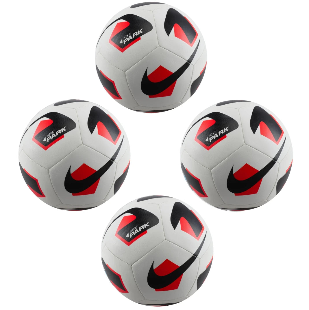 Nike Park 2.0 Soccer Balls Bundle Size 5 - Pack of 4 Balls Red