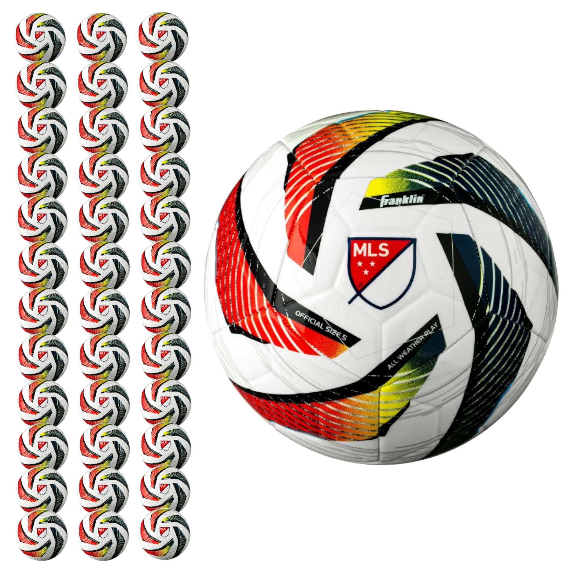 Franklin MLS Tornado Swirl Soccer Ball- (Pack of 12, 24 or 36)