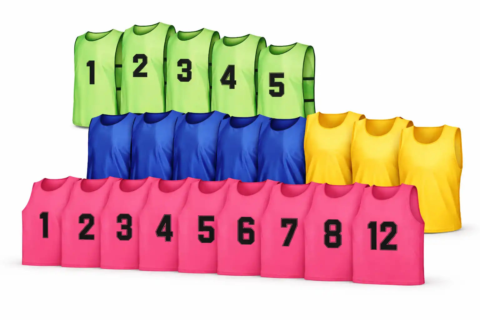 Training soccer pinnies multi-color scrimmage vests set