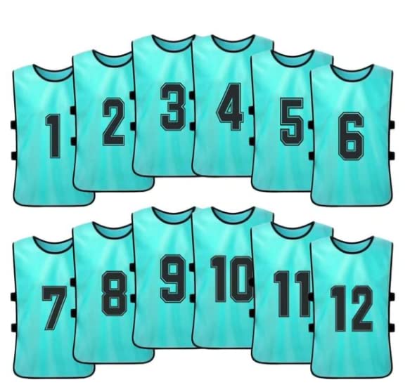 Sports Training Pinnies Numbered (1-12) with Open Sides