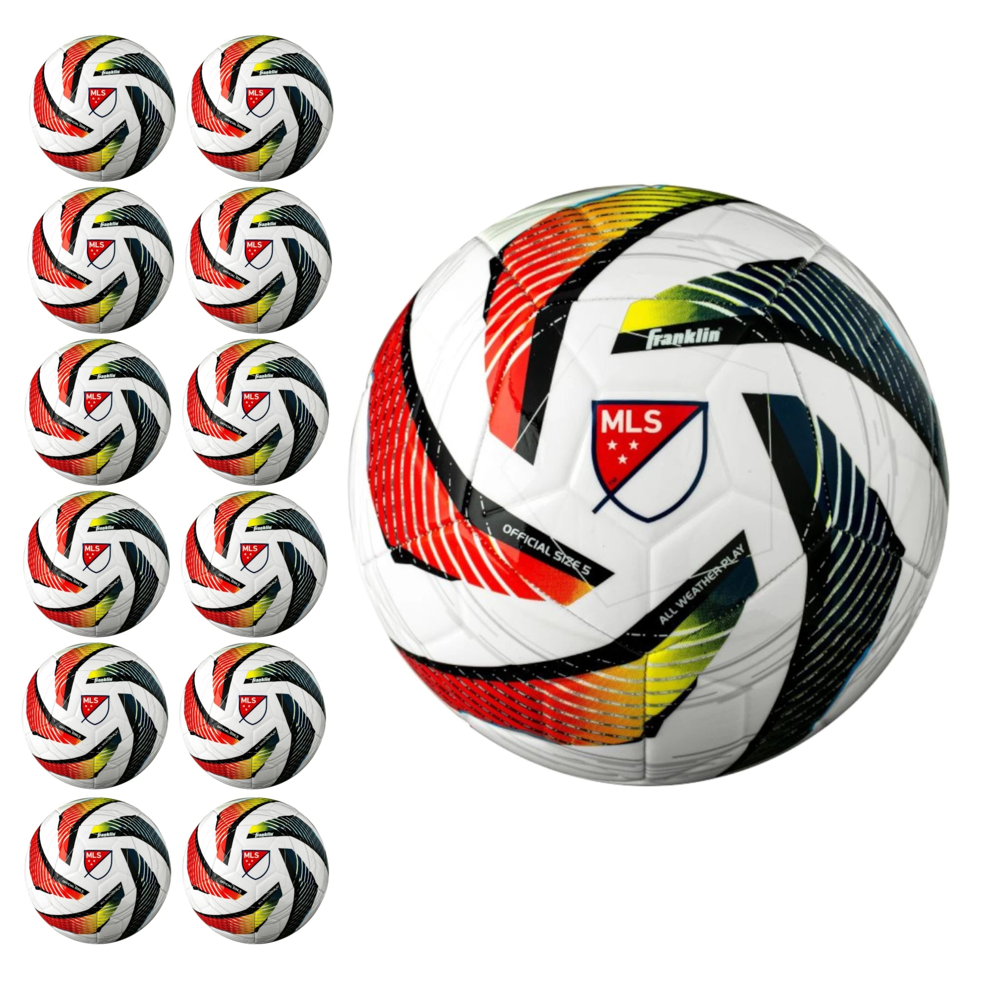 Franklin MLS Tornado Swirl Soccer Ball- (Pack of 12, 24 or 36)