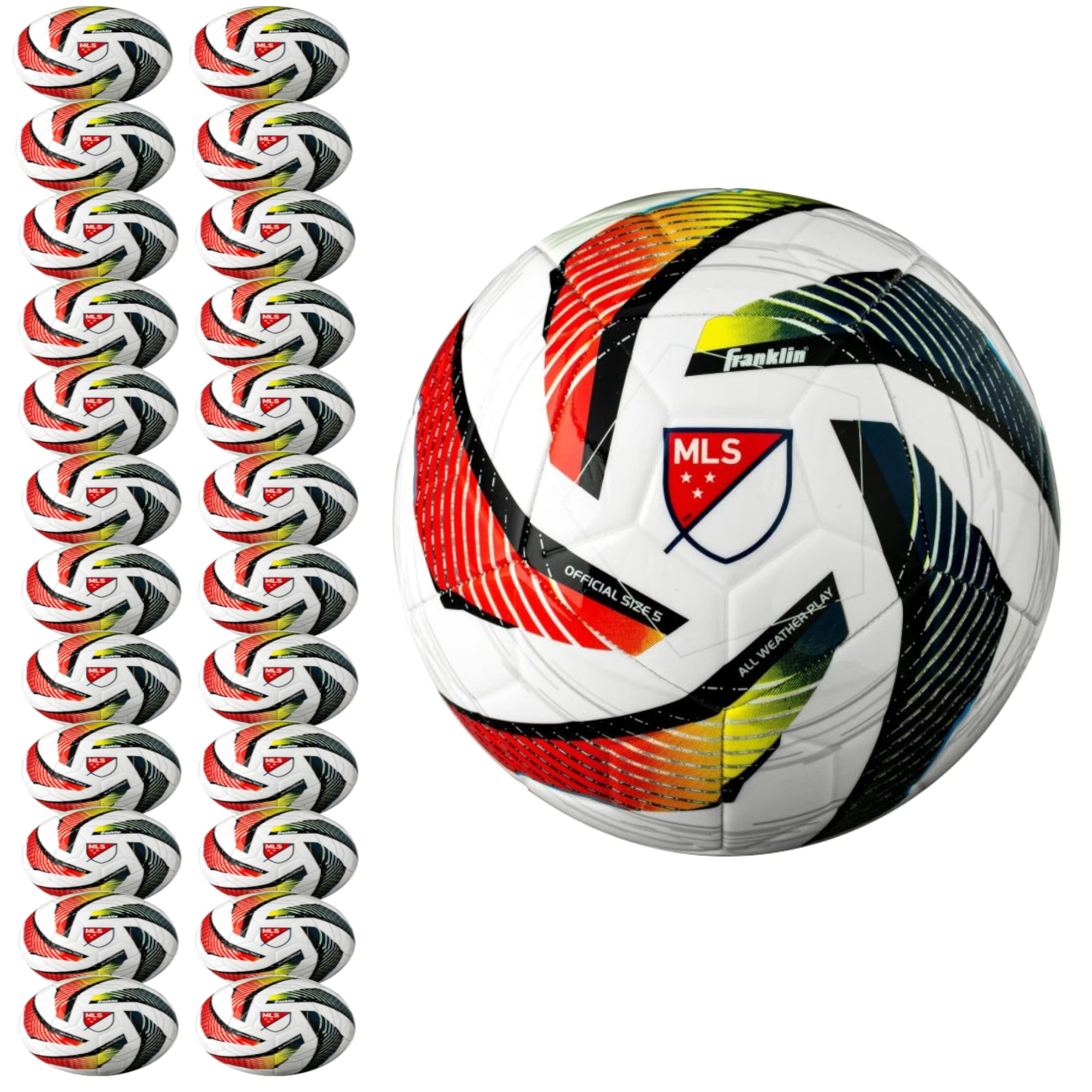 Franklin MLS Tornado Swirl Soccer Ball- (Pack of 12, 24 or 36)