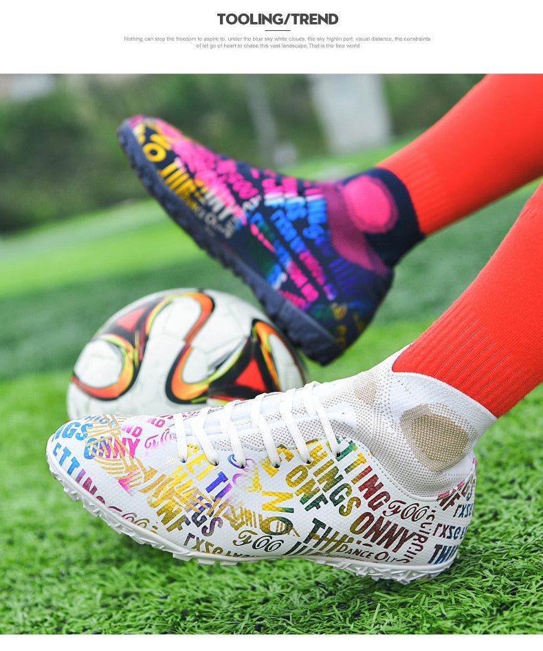 BINBINNIAO Kids/Youth Turf Soccer Shoes High Ankle for Soccer, Lacrosse