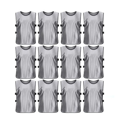 Team Practice Scrimmage Vests Sport Pinnies Training Bibs with Open Sides (12 Pieces)