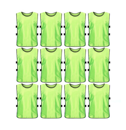Team Practice Scrimmage Vests Sport Pinnies Training Bibs with Open Sides (12 Pieces)