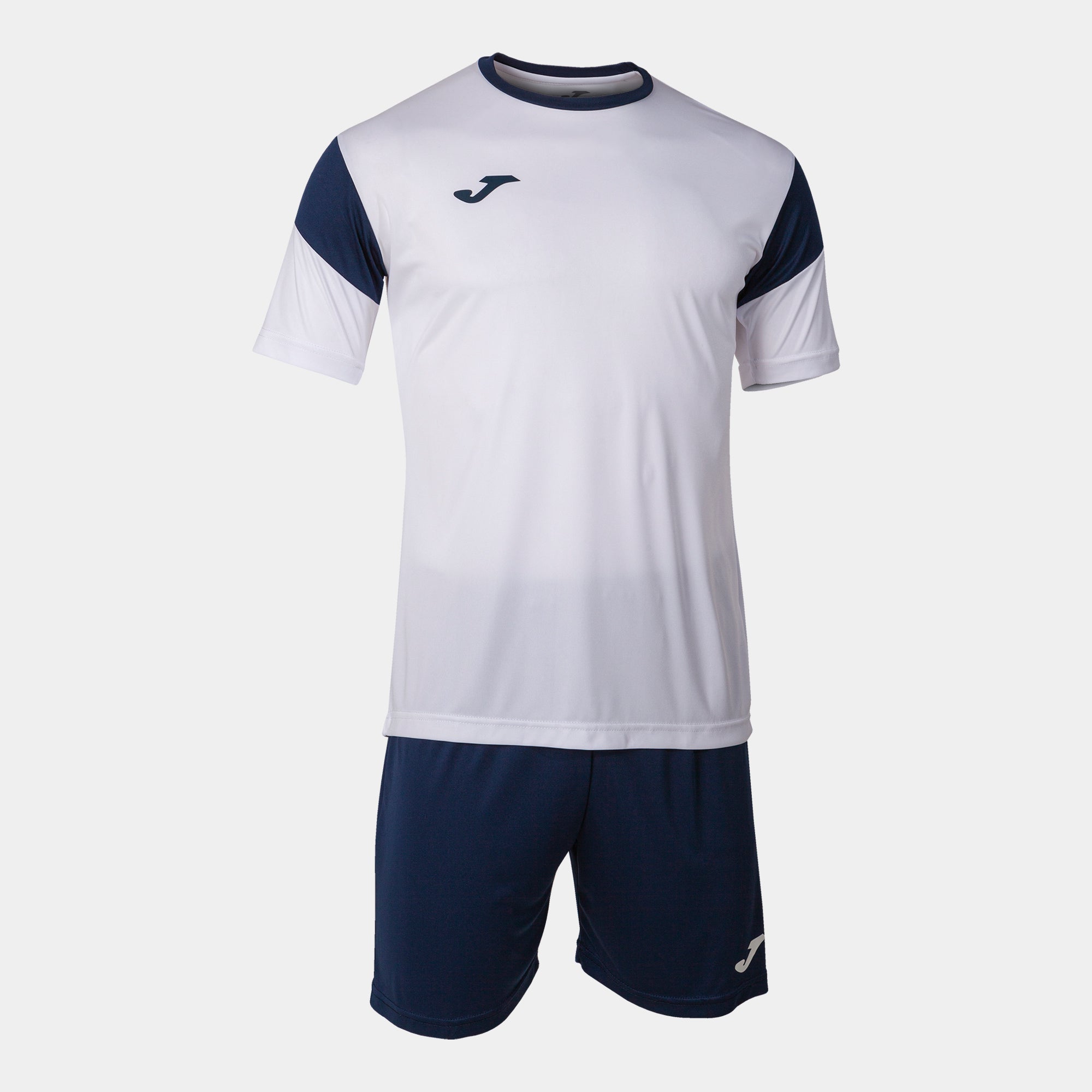 White sports Phoenix  jersey with navy sleeves and shorts 