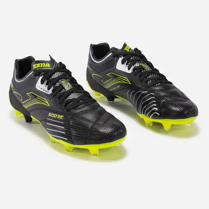 Joma Score 2301 firm ground football boots in black and yellow