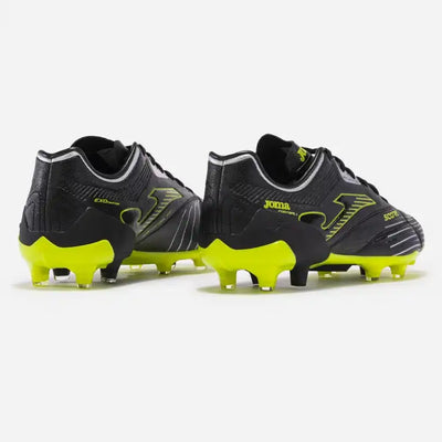Black-Yellow Score 2301 FG cleats designed for natural grass fields