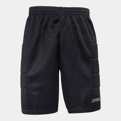 Black Joma goalkeeper shorts with padding at the hips and legs.