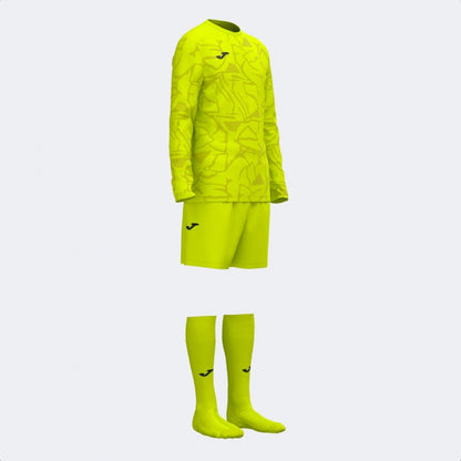 Yellow Joma Zamora IX soccer goalie set with padded jersey and shorts