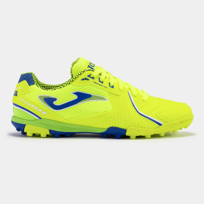Joma Dribling 2409 turf soccer shoes in yellow – side view showing durable synthetic upper and rubber outsole for turf.