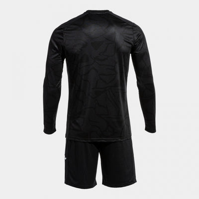 Black Back view of Joma Zamora IX goalie jersey and shorts set