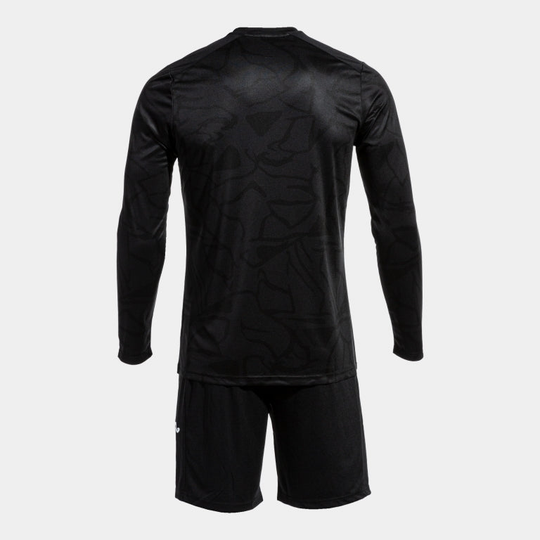 Black Back view of Joma Zamora IX goalie jersey and shorts set