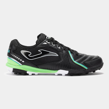 Joma Dribling 2501 black turf soccer shoes – side view showing durable synthetic upper and turf rubber outsole.