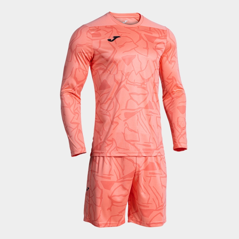 Orange Joma Zamora IX soccer goalie set with padded jersey and shorts