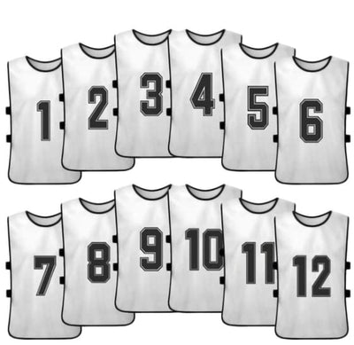 Sports Training Pinnies Numbered (1-12) with Open Sides