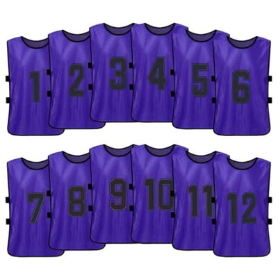 Sports Training Pinnies Numbered (1-12) with Open Sides