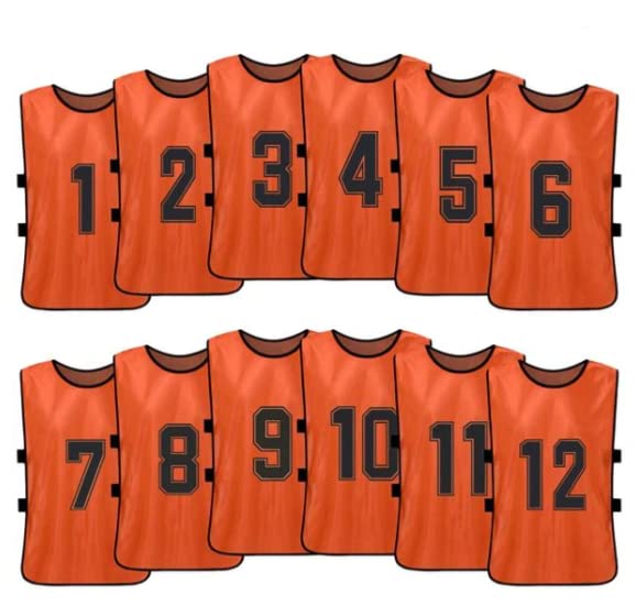 Sports Training Pinnies Numbered (1-12) with Open Sides