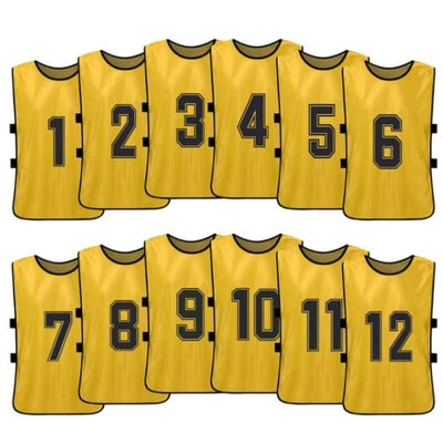 Sports Training Pinnies Numbered (1-12) with Open Sides