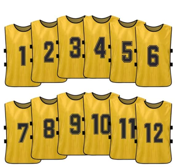Sports Training Pinnies Numbered (1-12) with Open Sides