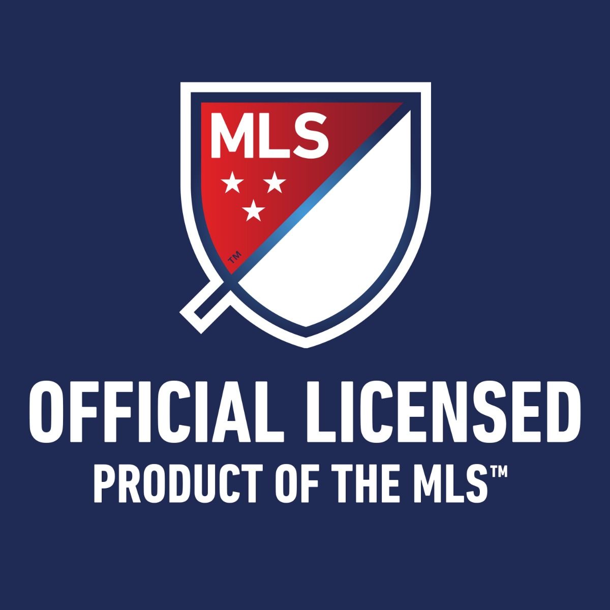 MLS logo on a navy background with 'Official Licensed Product of the MLS' text.
