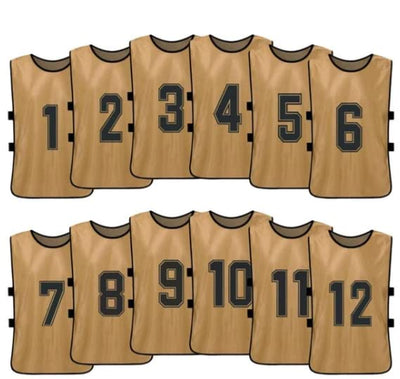 Sports Training Pinnies Numbered (1-12) with Open Sides