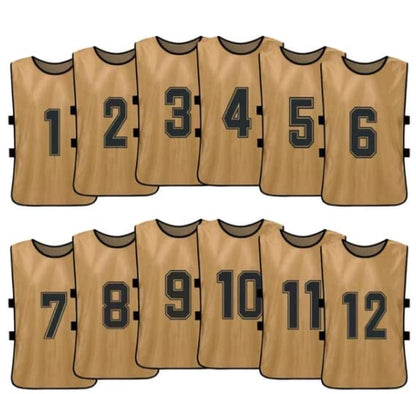 Sports Training Pinnies Numbered (1-12) with Open Sides