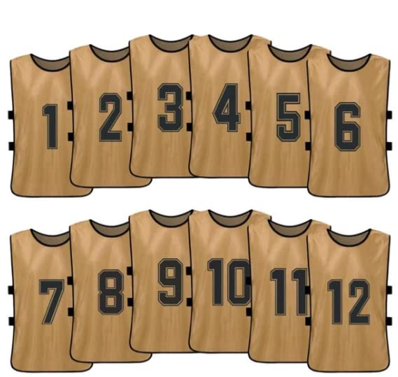 Sports Training Pinnies Numbered (1-12) with Open Sides