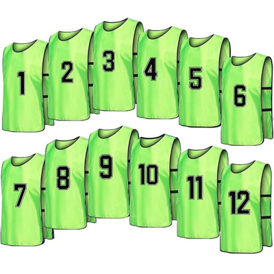 Sports Training Pinnies Numbered (1-12) with Open Sides