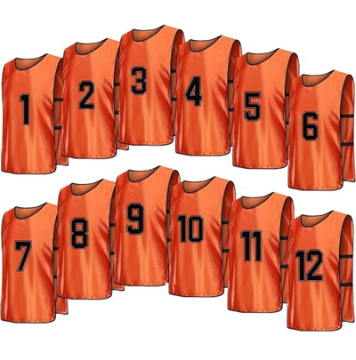 Sports Training Pinnies Numbered (1-12) with Open Sides