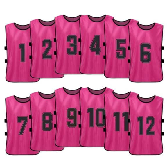 Sports Training Pinnies Numbered (1-12) with Open Sides
