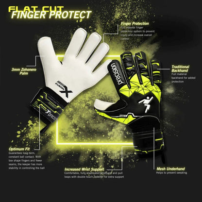 Flat Cut Finger Protect Goalie Gloves