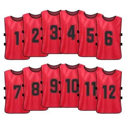 Sports Training Pinnies Numbered (1-12) with Open Sides