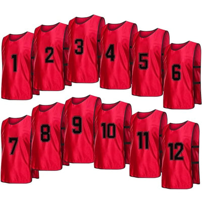 Sports Training Pinnies Numbered (1-12) with Open Sides