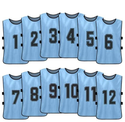 Sports Training Pinnies Numbered (1-12) with Open Sides