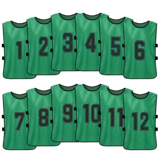 Sports Training Pinnies Numbered (1-12) with Open Sides