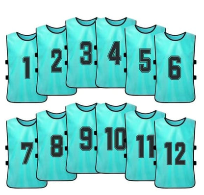 Sports Training Pinnies Numbered (1-12) with Open Sides