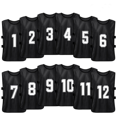 Sports Training Pinnies Numbered (1-12) with Open Sides