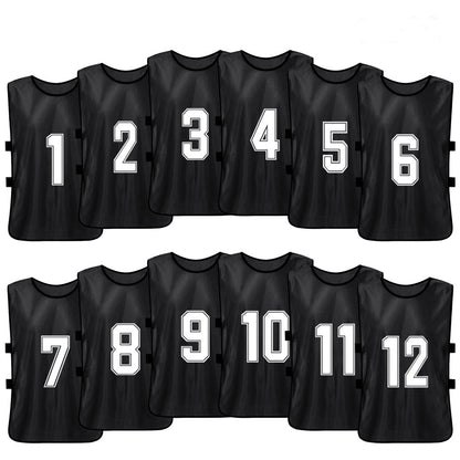Sports Training Pinnies Numbered (1-12) with Open Sides