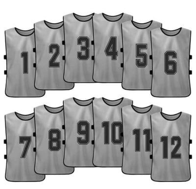 Sports Training Pinnies Numbered (1-12) with Open Sides